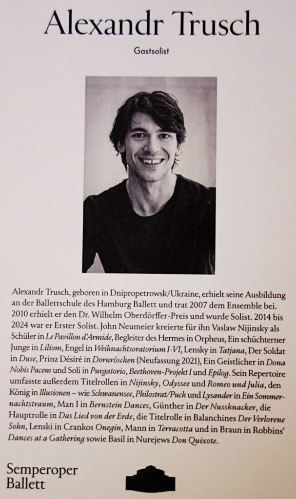 "Nijinsky" von Neumeier mit Alexandr Trusch beim Semperoper Ballett